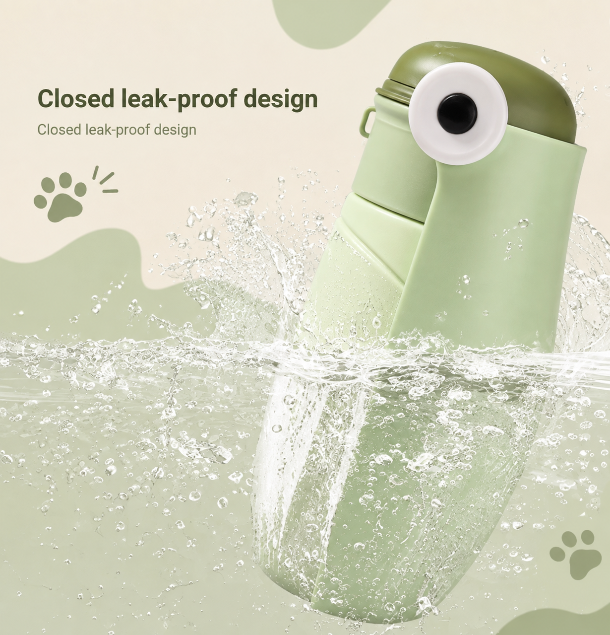 CoolDog Water Bottle submerged in water, sealed shut